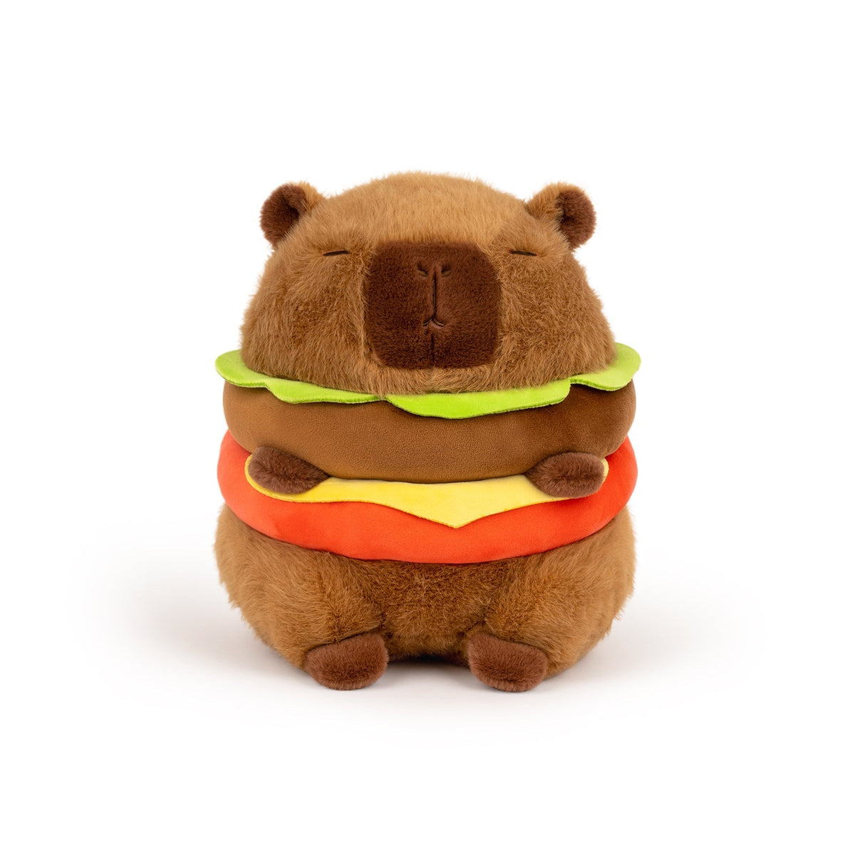 Logelli Capybara Plush Toy – 9 Inch Soft Stuffed Animal with Adorable Burger Backpack, Perfect Gift for Kids, Boys & Girls