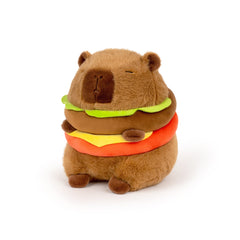Logelli Capybara Plush Toy – 9 Inch Soft Stuffed Animal with Adorable Burger Backpack, Perfect Gift for Kids, Boys & Girls