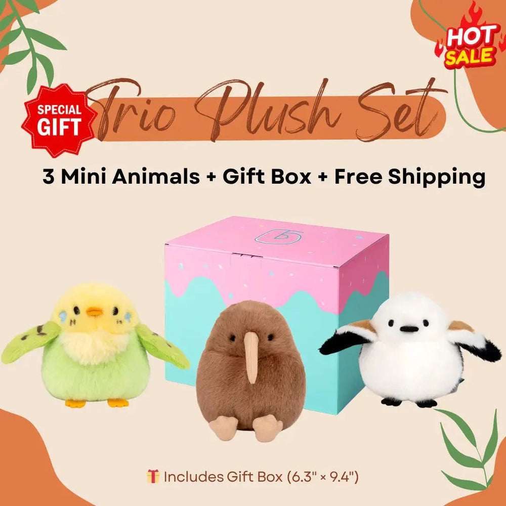 3 - Piece Mini Bird Plush Gift Set - Logell Soft Stuffed Birds in Gift Box $29.99 - Logell