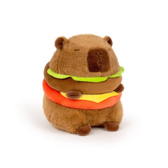 Logelli Capybara Plush Toy – 9 Inch Soft Stuffed Animal with Adorable Burger Backpack, Perfect Gift for Kids, Boys & Girls