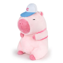 🐾 Logell Cute Capybara Plush – 9" Pink Stuffed Animal with Removable Baseball Backpack
