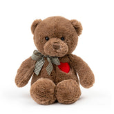 🧸 Logell Plush Teddy Bear with Heart – 11.4" & 15" Cute Brown Plush Stuffed Animal, Soft Valentine Gift for Girlfriend, Boyfriend & Kids - Logell