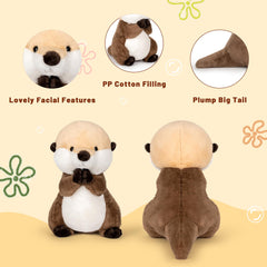 🦦 Logell Plush Otter Plush – 9.8"/15.7" Sea Otter Stuffed Animal in 2 Sizes of Cuteness!