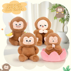 Logell PlushCute Monkey Plush – 10.5" Soft Stuffed Animal with Banana for Kids