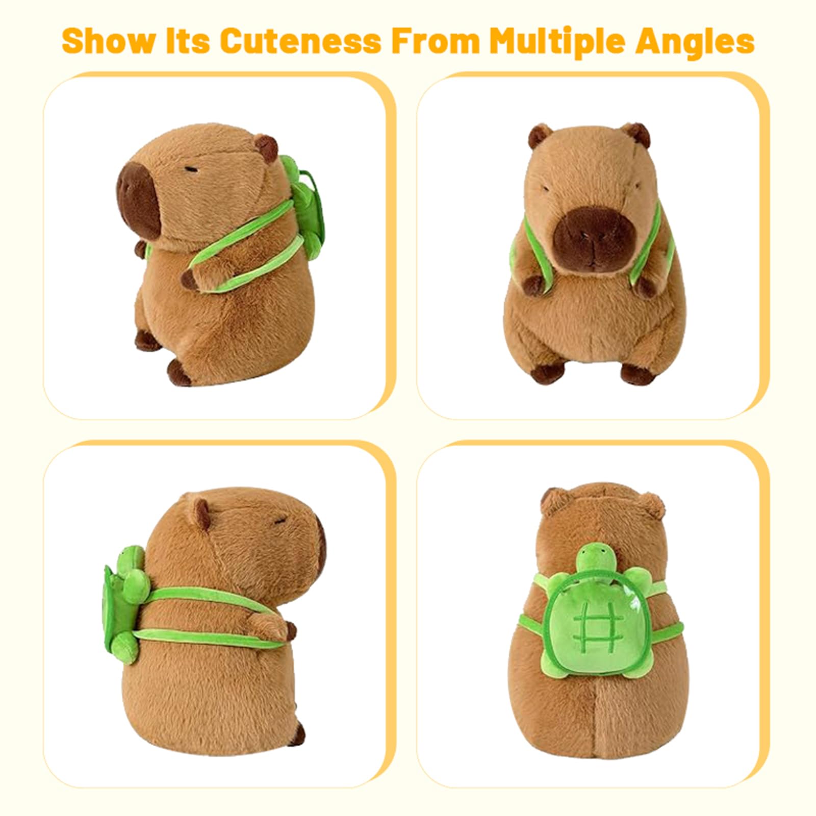 🐾 Logell Capybara Plush – 9" & 13" Kawaii Soft Stuffed Animal with Turtle Backpack | Perfect Gift for Kids, Boys, Girls & Adults 🐾 Logell Capybara Plush – 9" & 13" Kawaii Soft Stuffed Animal with Turtle Backpack | Perfect Gift for Kids, Boys, Girls & Adults