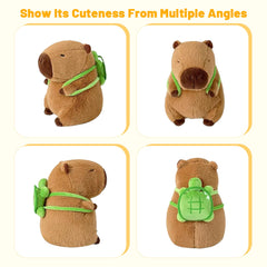 🐾 Logell Capybara Plush – 9" & 13" Kawaii Soft Stuffed Animal with Turtle Backpack | Perfect Gift for Kids, Boys, Girls & Adults