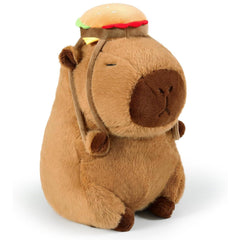 🍔 Logell Capybara Plush with Hamburger Backpack – 9" & 13" Cute Stuffed Animal Toy Gift for Kids