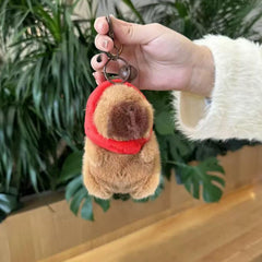 🧸 Logell 2 Pcs Capybara Plush Keychains – Soft & Cute Bag Charms with Turtle Shell or Strawberry Hood