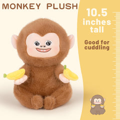 Logell PlushCute Monkey Plush – 10.5" Soft Stuffed Animal with Banana for Kids