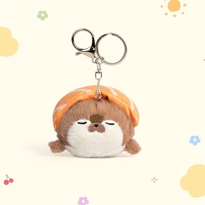 🎐 Logell Plush Sushi Otter Keychain – 4.3" Plush Charm for Bags & Gifts (1pc / 3pc Gift Box) - Logell