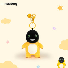 Logell Official Grumpy Dragon Plush Keychain – 13cm / 5.1in Black - Face & Beaten - Up NaiLong, Cute Backpack Charm & Gift - Logell