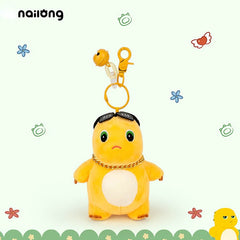 NaiLong Plush Keychain with Squeak – 13cm / 5.1in Sunglasses Dragon, Cute Car Key Fob & Backpack Charm