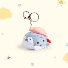 🎐 Logell Plush Sushi Otter Keychain – 4.3" Plush Charm for Bags & Gifts (1pc / 3pc Gift Box) - Logell