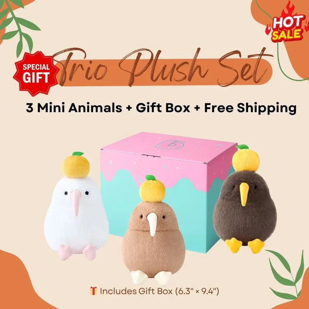 3 - Piece Mini Bird Plush Gift Set - Logell Soft Stuffed Birds in Gift Box $29.99 - Logell