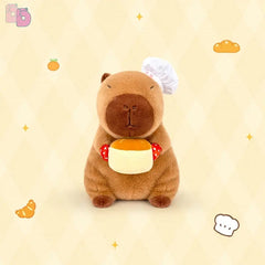 Logell Capybara Cake Chef Plush – 8.7in & 13in Sitting Toy