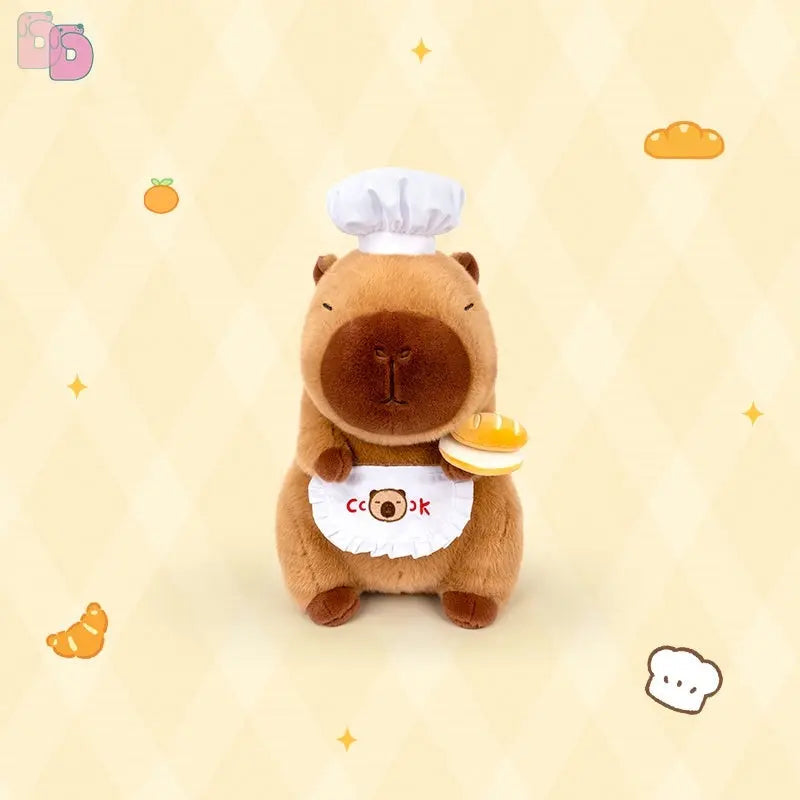 Logell Capybara Plush β Sitting Bread Chef Edition | Original Soft Toy Gift Logell Capybara Plush β Sitting Bread Chef Edition | Original Soft Toy Gift