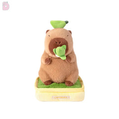 Logell Original Plant Pot Capybara Plush – 11.8" Cute Sitting Toy in 4 Leaf Styles