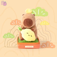 Logell Original Plant Pot Capybara Plush – 11.8" Cute Sitting Toy in 4 Leaf Styles