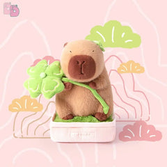 Logell Original Plant Pot Capybara Plush – 11.8" Cute Sitting Toy in 4 Leaf Styles