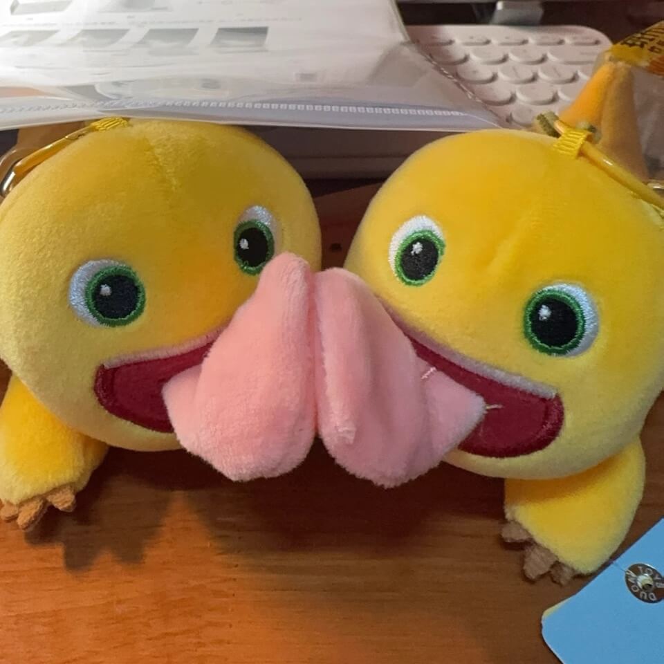 Logell  LICKY NAILONG – Mini Keychain, 9" & 13.8" Kissing Dino Plush Logell  LICKY NAILONG – Mini Keychain, 9" & 13.8" Kissing Dino Plush