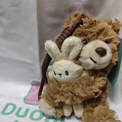 Logell Plush Birthday Hat Plush Keychain – Bear & Bunny 4.7"
