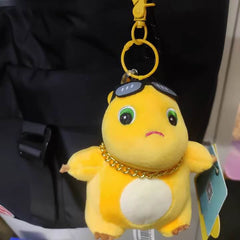 NaiLong Plush Keychain with Squeak – 13cm / 5.1in Sunglasses Dragon, Cute Car Key Fob & Backpack Charm