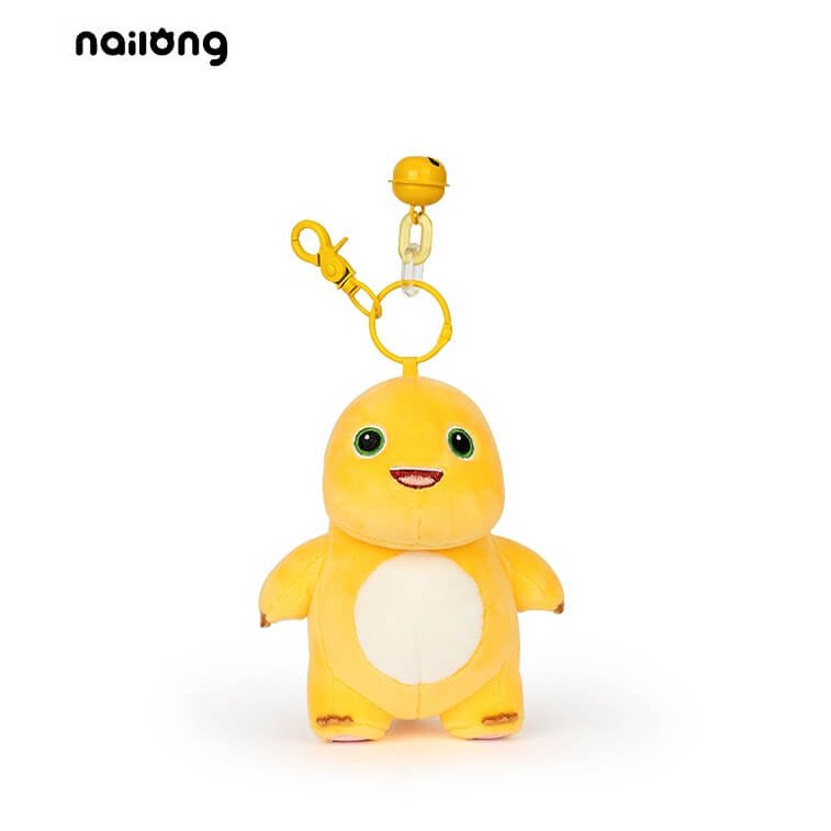 Logell Official NaiLong Plush Keychain 13 cm / 5.1″ – Cute Squeaky Belly Dinosaur Bag Charm, Student Gift, Stress - Relief Fidget Toy - Logell