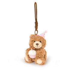 Logell Plush Birthday Hat Plush Keychain – Bear & Bunny 4.7" - Logell