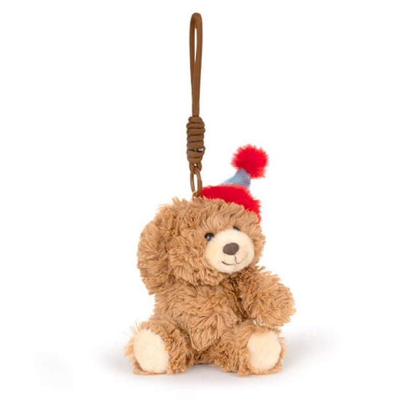 Logell Plush Birthday Hat Plush Keychain – Bear & Bunny 4.7" - Logell