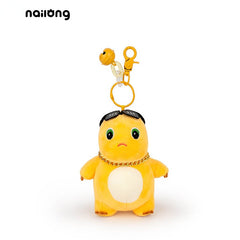 NaiLong Plush Keychain with Squeak – 13cm / 5.1in Sunglasses Dragon, Cute Car Key Fob & Backpack Charm