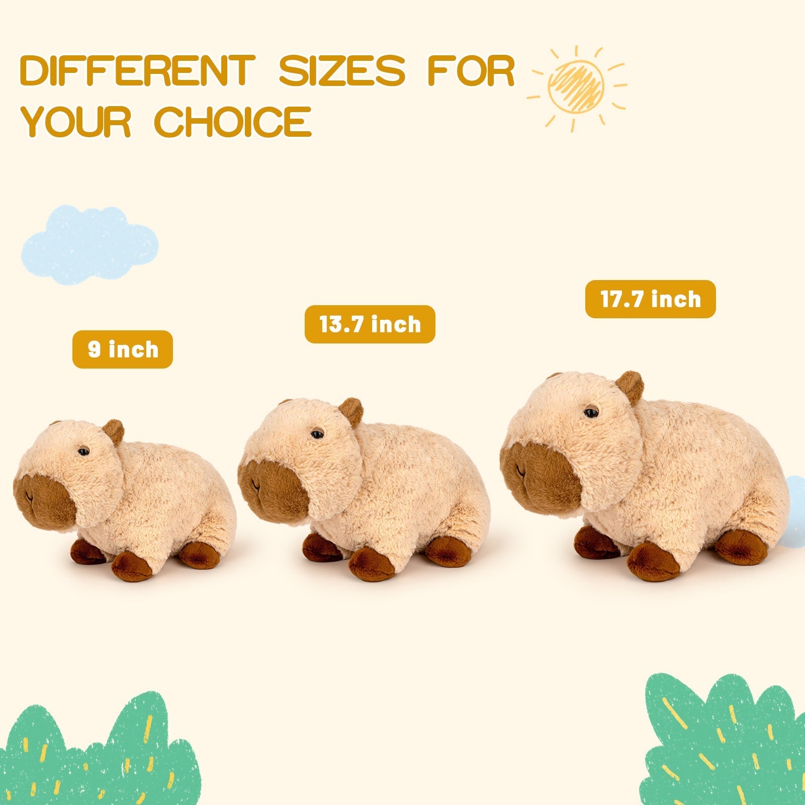 Logell Plush Giant Capybara Stuffed Animal – Soft Furry Plush Pillow, Cuddly Toy for Kids, Perfect Birthday Gift (17.7 Inches) Logell Plush Giant Capybara Stuffed Animal – Soft Furry Plush Pillow, Cuddly Toy for Kids, Perfect Birthday Gift (17.7 Inches)