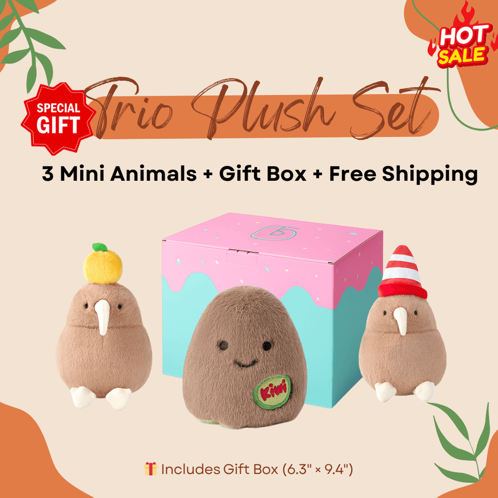 3 - Piece Mini Bird Plush Gift Set - Logell Soft Stuffed Birds in Gift Box $29.99 - Logell