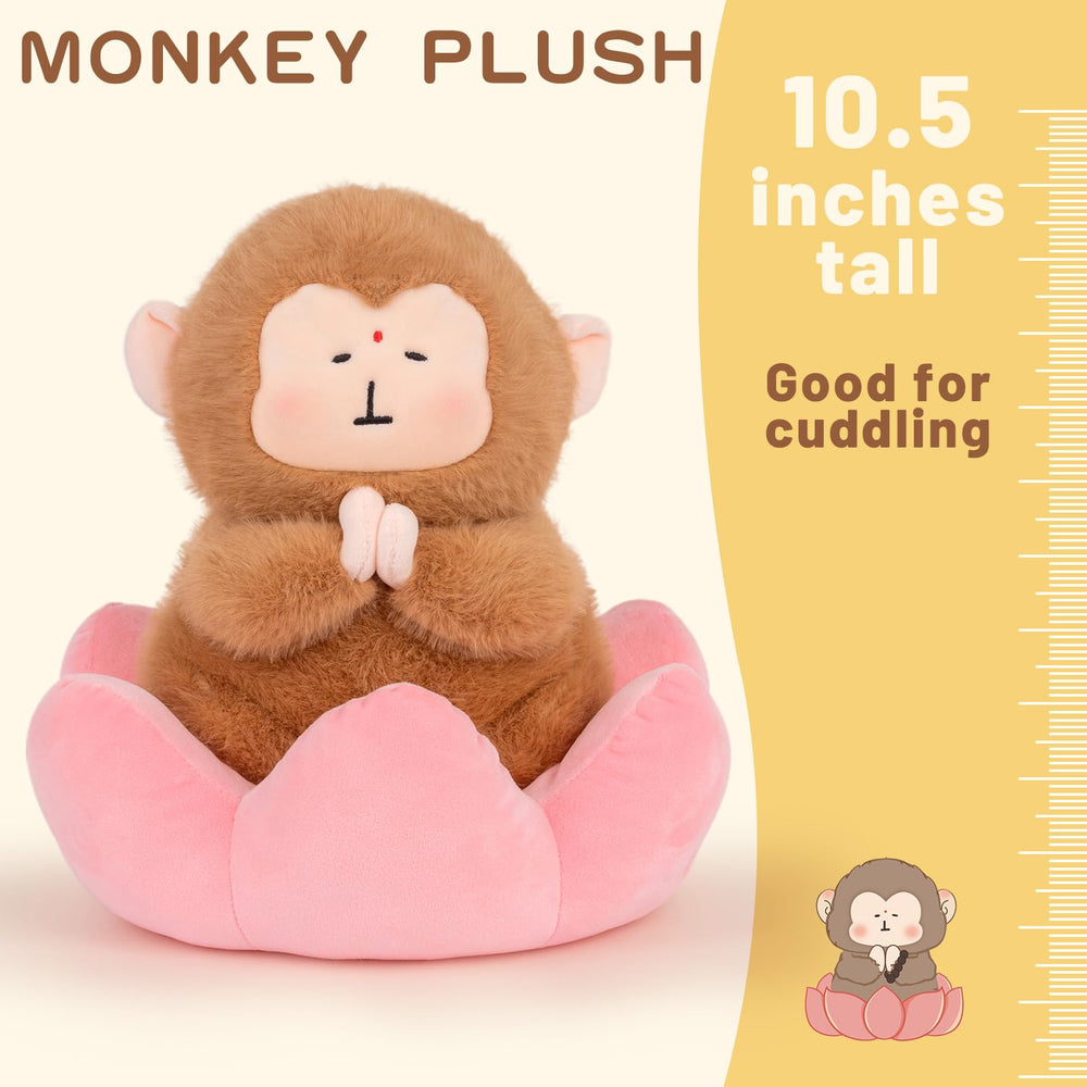 Logell PlushCute Monkey Plush – 10.5" Soft Stuffed Animal with Banana for Kids - Logell