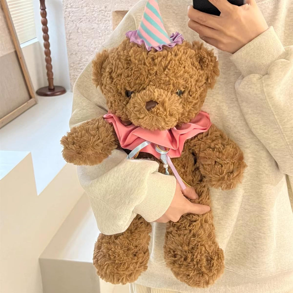 🧸 Logell PlushStuffed Teddy Bear – 12'' Plush Toy with Hat | Cute Gift for Kids, Babies, Girlfriend & Mom - Logell
