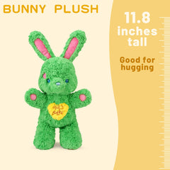 Logell Plush 11.8'' Green Bunny Plush – Soft Candy Rabbit Stuffed Animal Toy Gift for Kids Room Decor