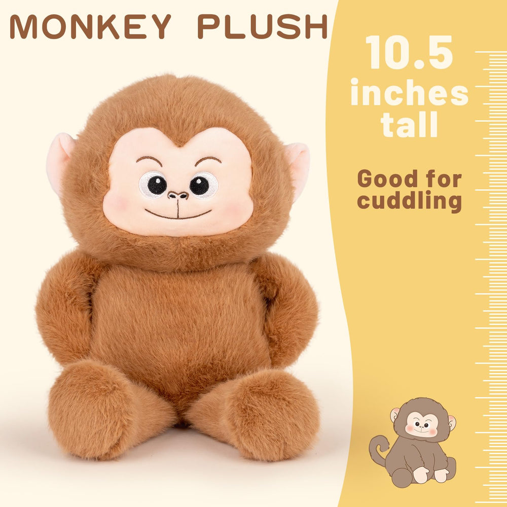 Logell PlushCute Monkey Plush – 10.5" Soft Stuffed Animal with Banana for Kids - Logell