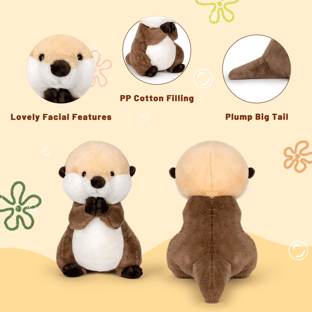 🦦 Logell Plush Otter Plush – 9.8"/15.7" Sea Otter Stuffed Animal in 2 Sizes of Cuteness! - Logell