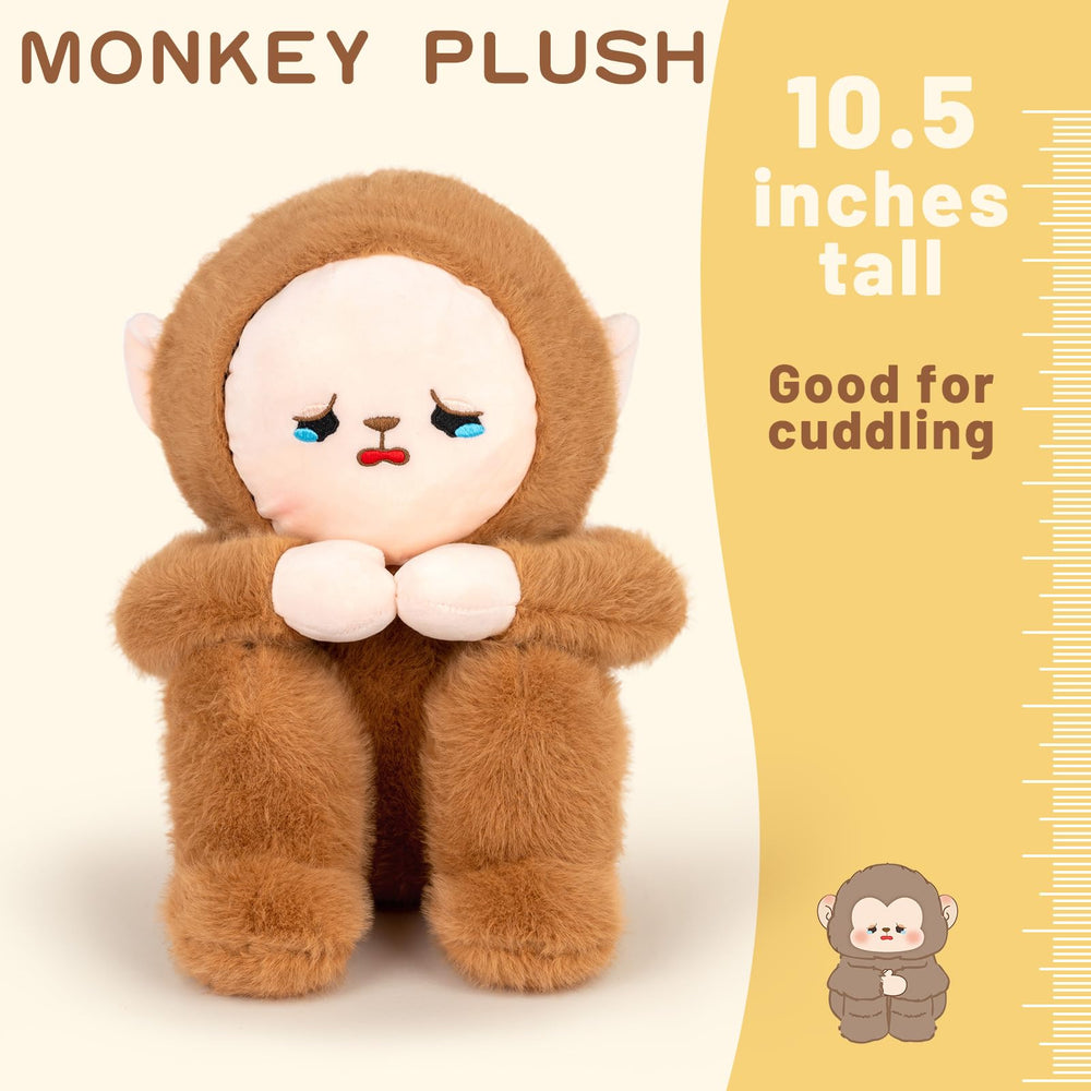Logell PlushCute Monkey Plush – 10.5" Soft Stuffed Animal with Banana for Kids - Logell