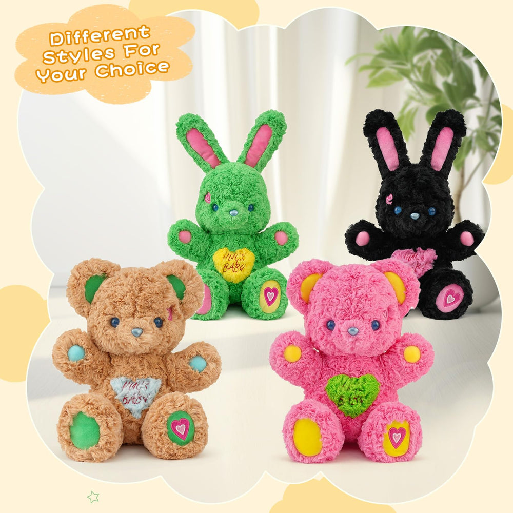 Logell Plush 11.8'' Green Bunny Plush – Soft Candy Rabbit Stuffed Animal Toy Gift for Kids Room Decor - Logell