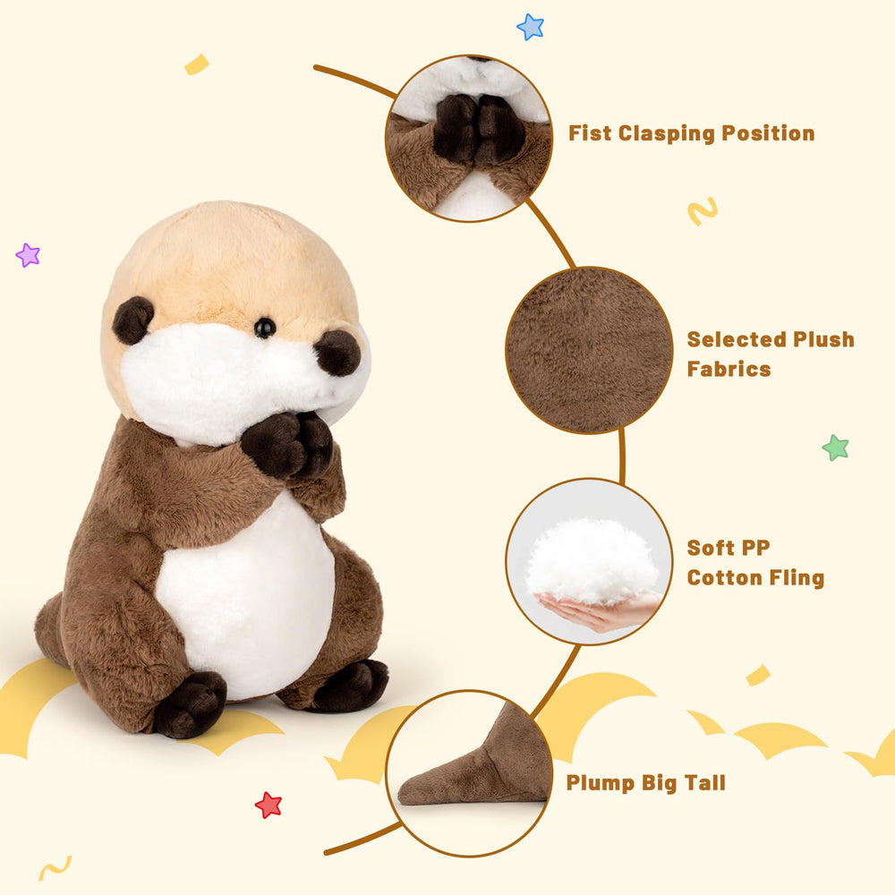 🦦 Logell Plush Otter Plush – 9.8"/15.7" Sea Otter Stuffed Animal in 2 Sizes of Cuteness! - Logell