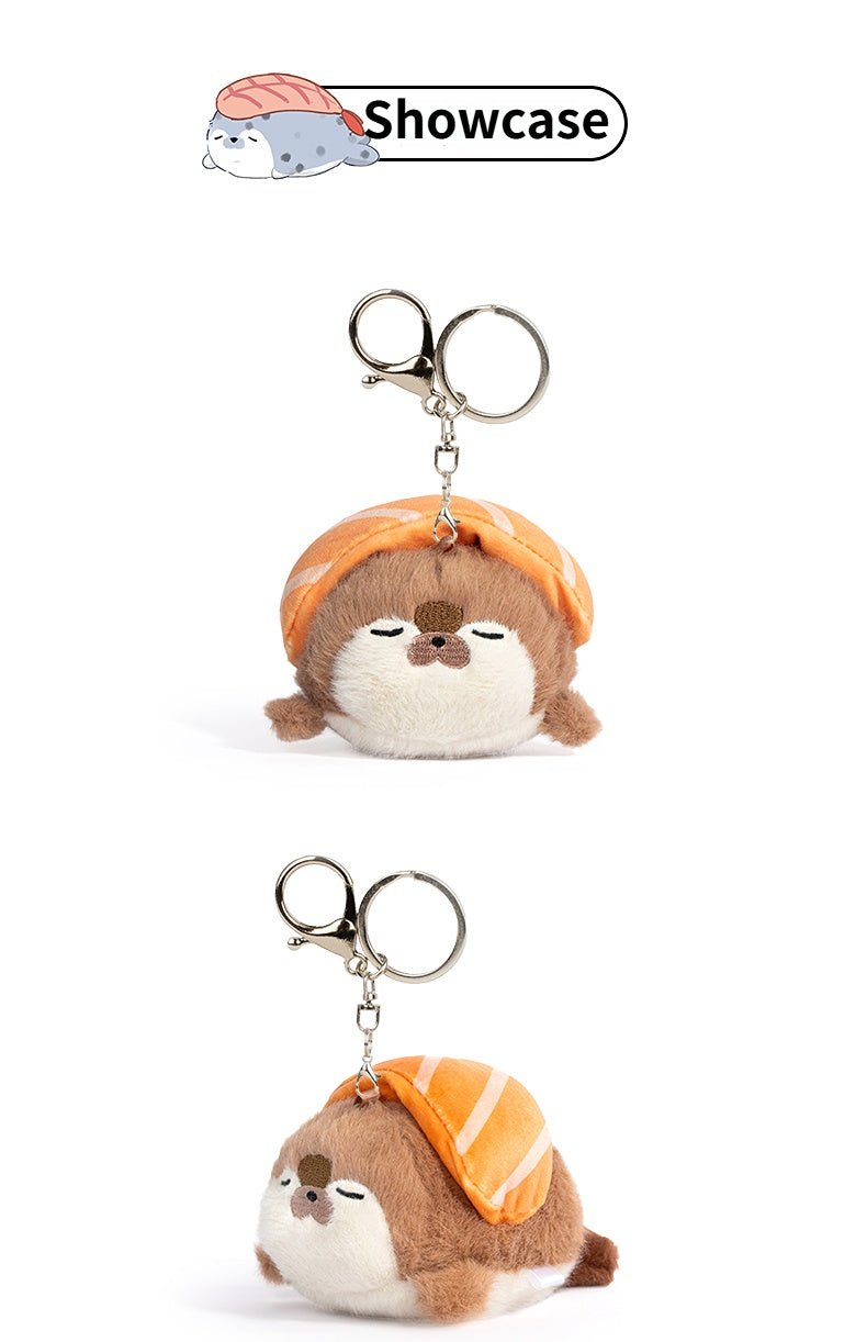 🎐 Logell Plush Sushi Otter Keychain – 4.3" Plush Charm for Bags & Gifts (1pc / 3pc Gift Box) - Logell