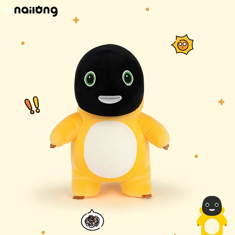 Logell NAILONG Grumpy Dragon Plush – 15" Black Face Toy - Logell