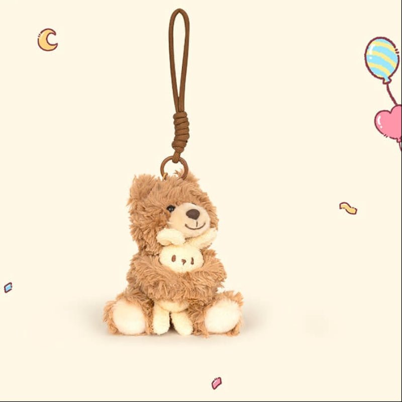 Logell Plush Birthday Hat Plush Keychain – Bear & Bunny 4.7" - Logell