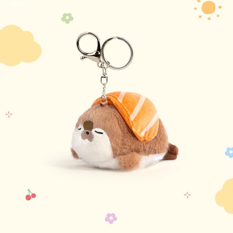 🎐 Logell Plush Sushi Otter Keychain – 4.3" Plush Charm for Bags & Gifts (1pc / 3pc Gift Box) - Logell