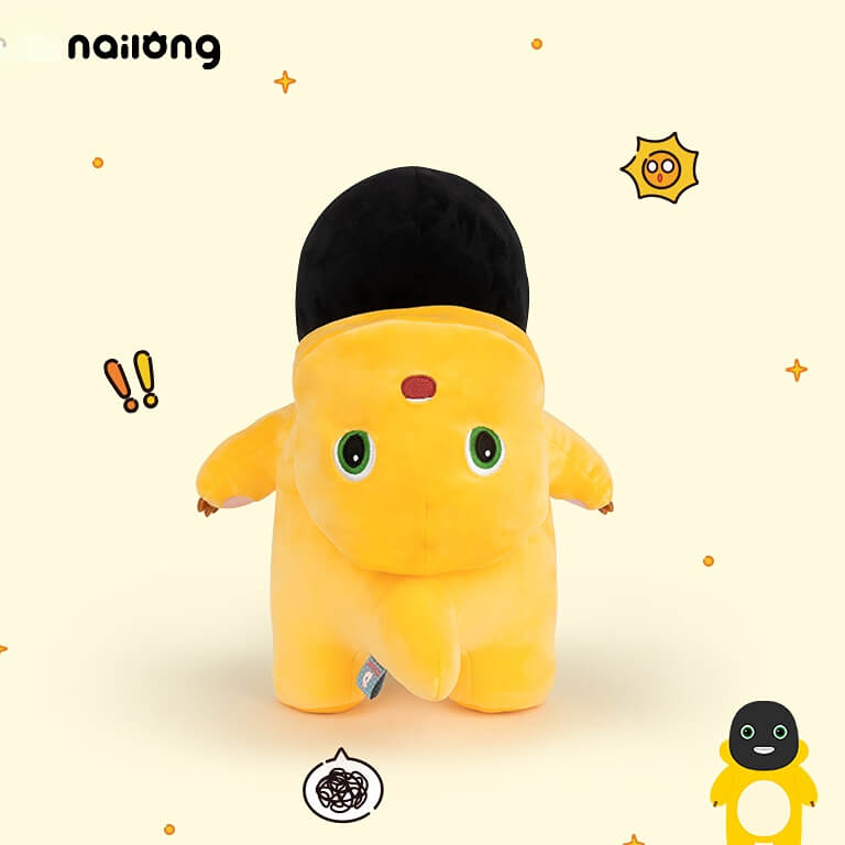 Logell NAILONG Grumpy Dragon Plush – 15" Black Face Toy - Logell