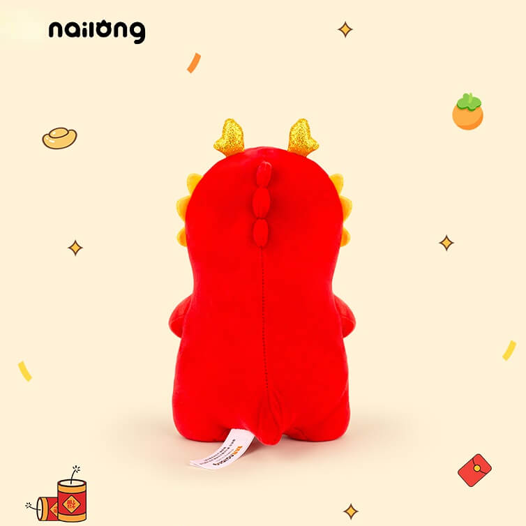 Logell Official NAILONG “Persimmon Smile” Plush — 23 cm (9.1") Cute Dragon Doll Birthday Gift for Boys & Girls - Logell