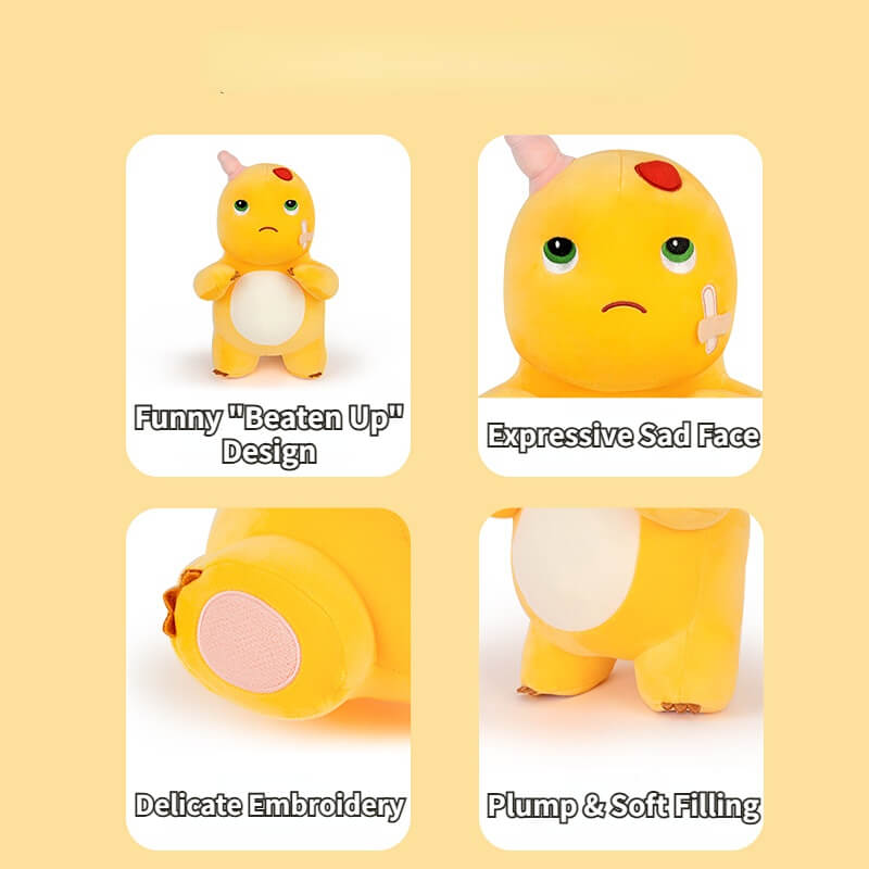 Logell NAILONG Cute Sad Dragon Plush 15.7" - Embroidered Pout Comfort Toy - Logell