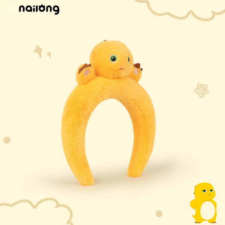 Logell Official NaiLong Plush Headband – Cute Dragon Face Wash & Mask Accessory - Logell