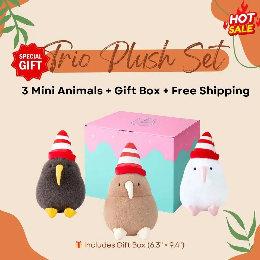 3 - Piece Mini Bird Plush Gift Set - Logell Soft Stuffed Birds in Gift Box $29.99 - Logell