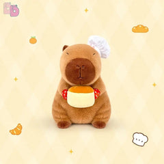 Logell Capybara Cake Chef Plush – 8.7in & 13in Sitting Toy